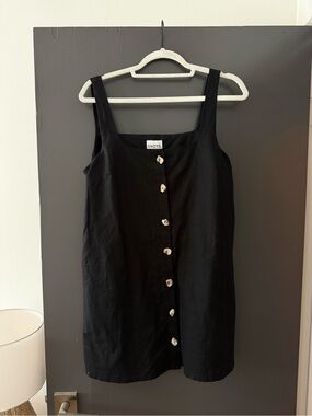 SNDYS Black Button Front Mini Dress from Revolve